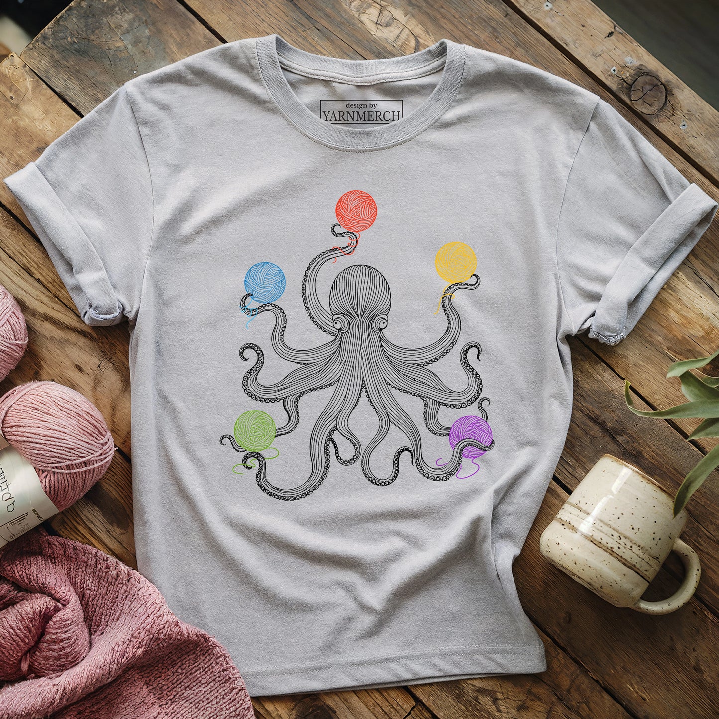 Octopus with Yarn T-shirt