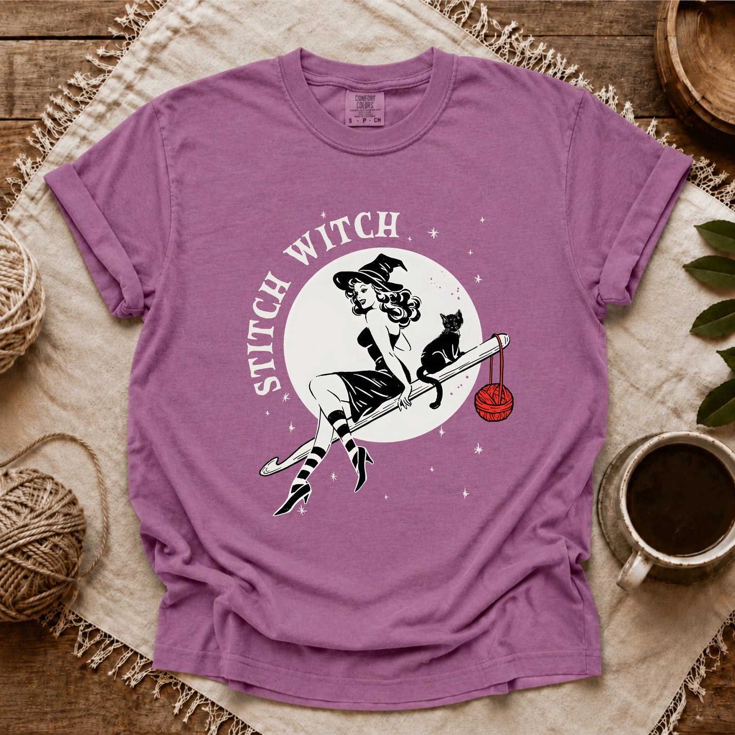 Comfort Colors Crochet Stitch Witch T-shirt