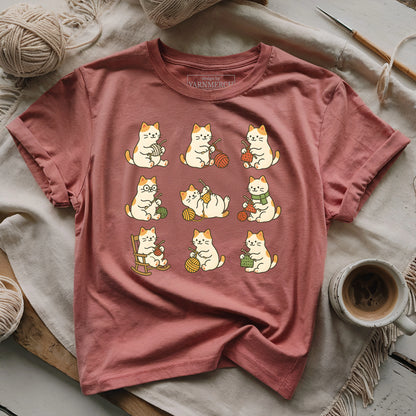 Cute Cat Crocheting T-shirt