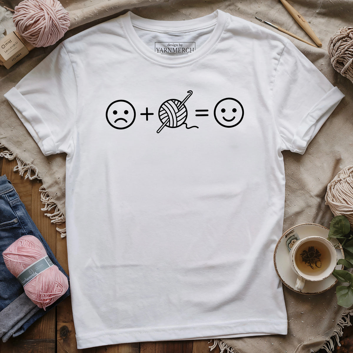 Crocheting Happiness Equation T-shirt