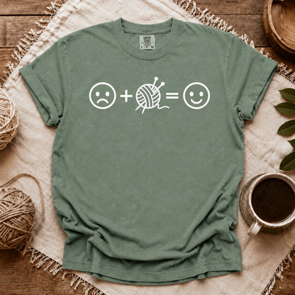 Comfort Colors Knitting Happiness Equation T-shirt