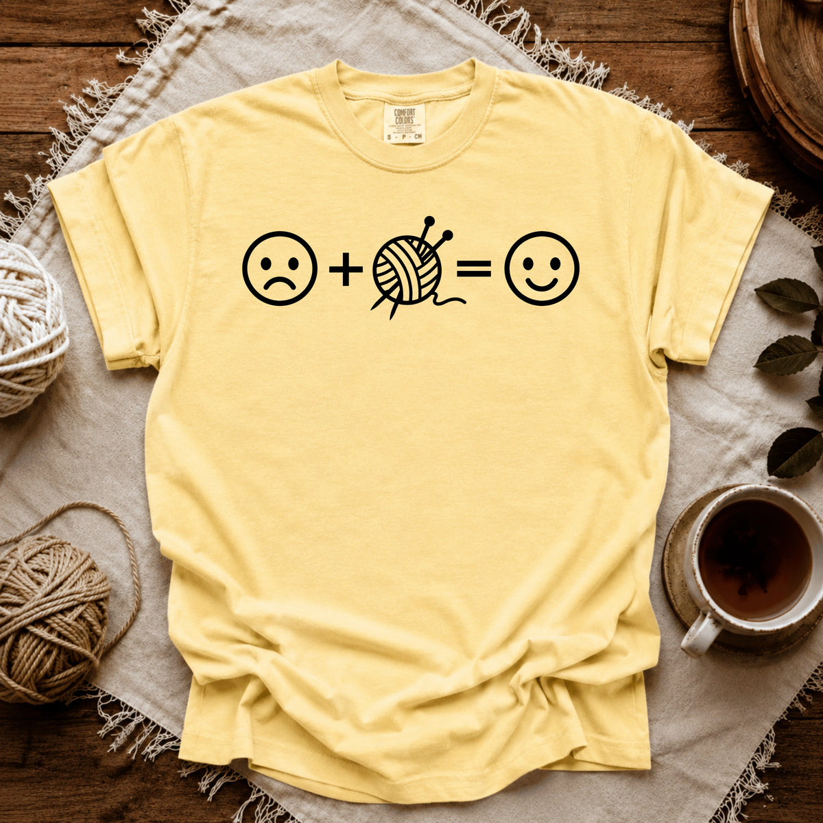 Comfort Colors Knitting Happiness Equation T-shirt