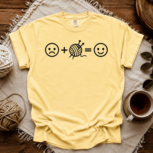 Comfort Colors Knitting Happiness Equation T-shirt