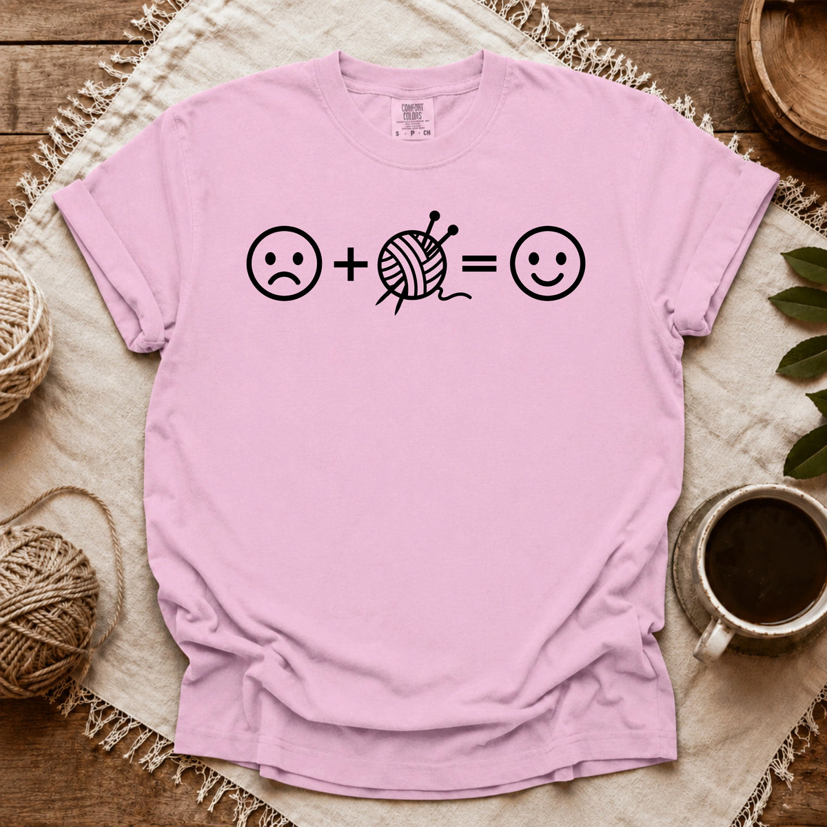Comfort Colors Knitting Happiness Equation T-shirt