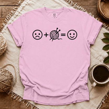 Comfort Colors Knitting Happiness Equation T-shirt
