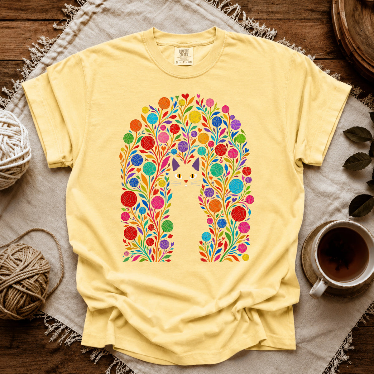 Comfort Colors Whiskers in the Yarn Garden T-shirt