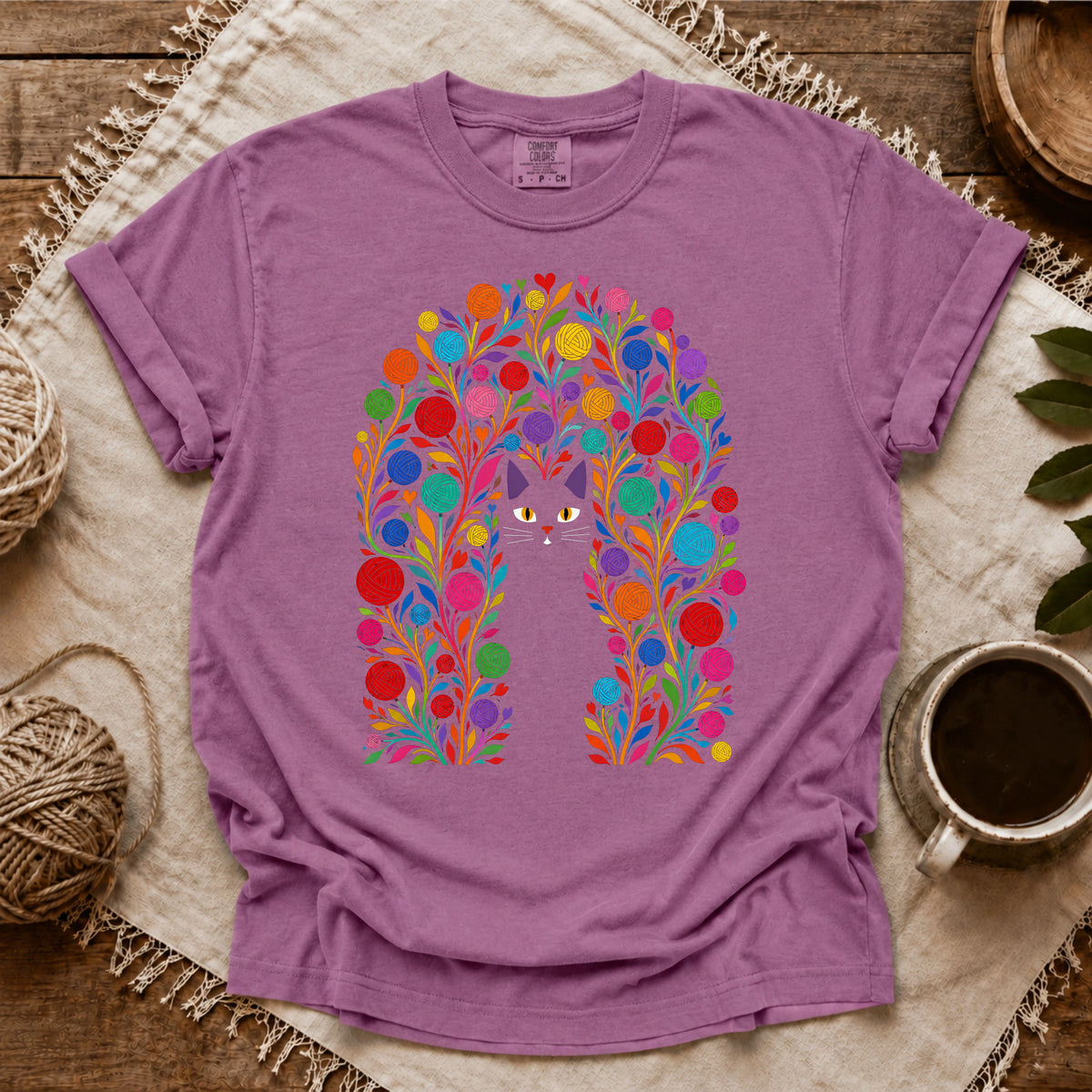 Comfort Colors Whiskers in the Yarn Garden T-shirt