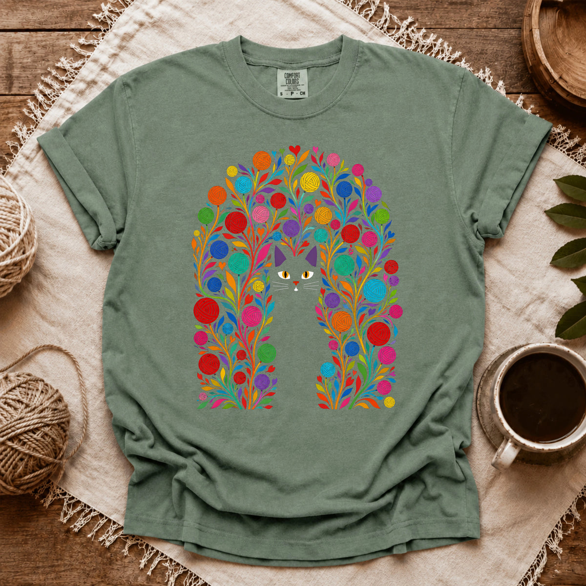 Comfort Colors Whiskers in the Yarn Garden T-shirt