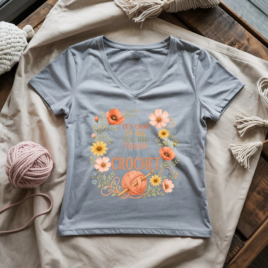 If All Today Was Crochet Lady V-neck