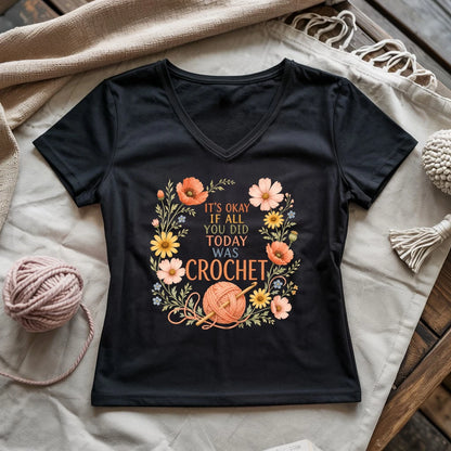 If All Today Was Crochet Lady V-neck