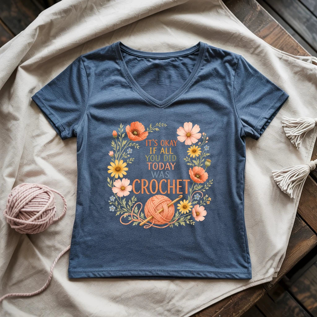 If All Today Was Crochet Lady V-neck