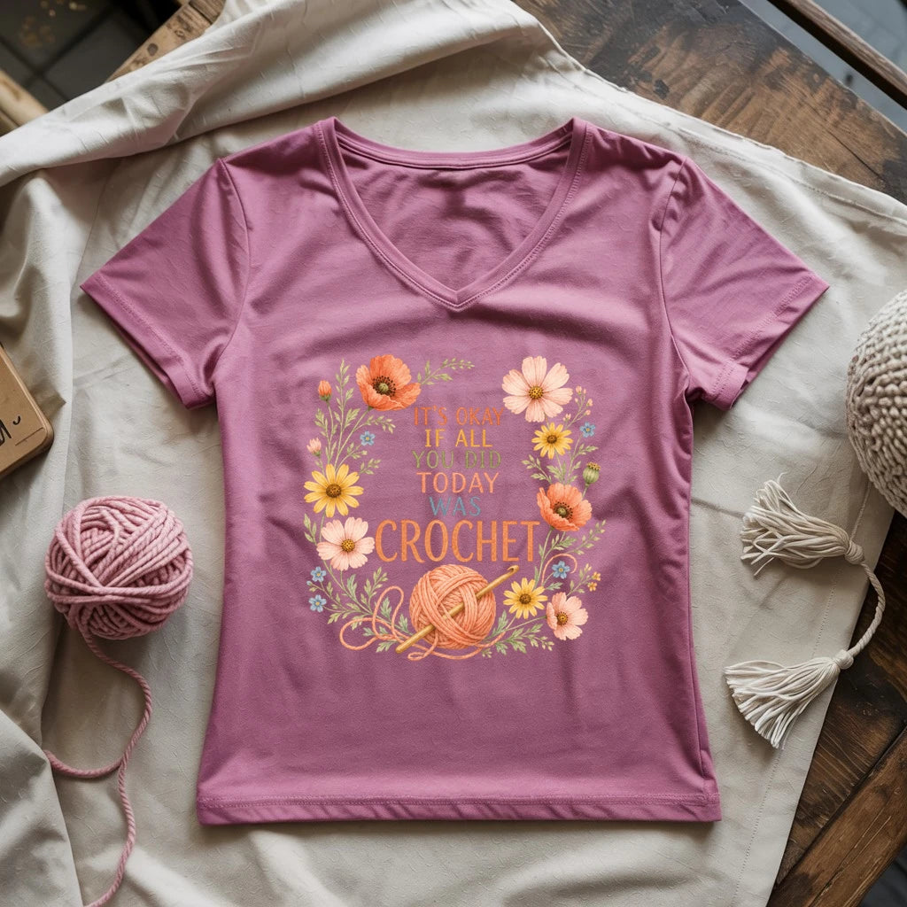 If All Today Was Crochet Lady V-neck