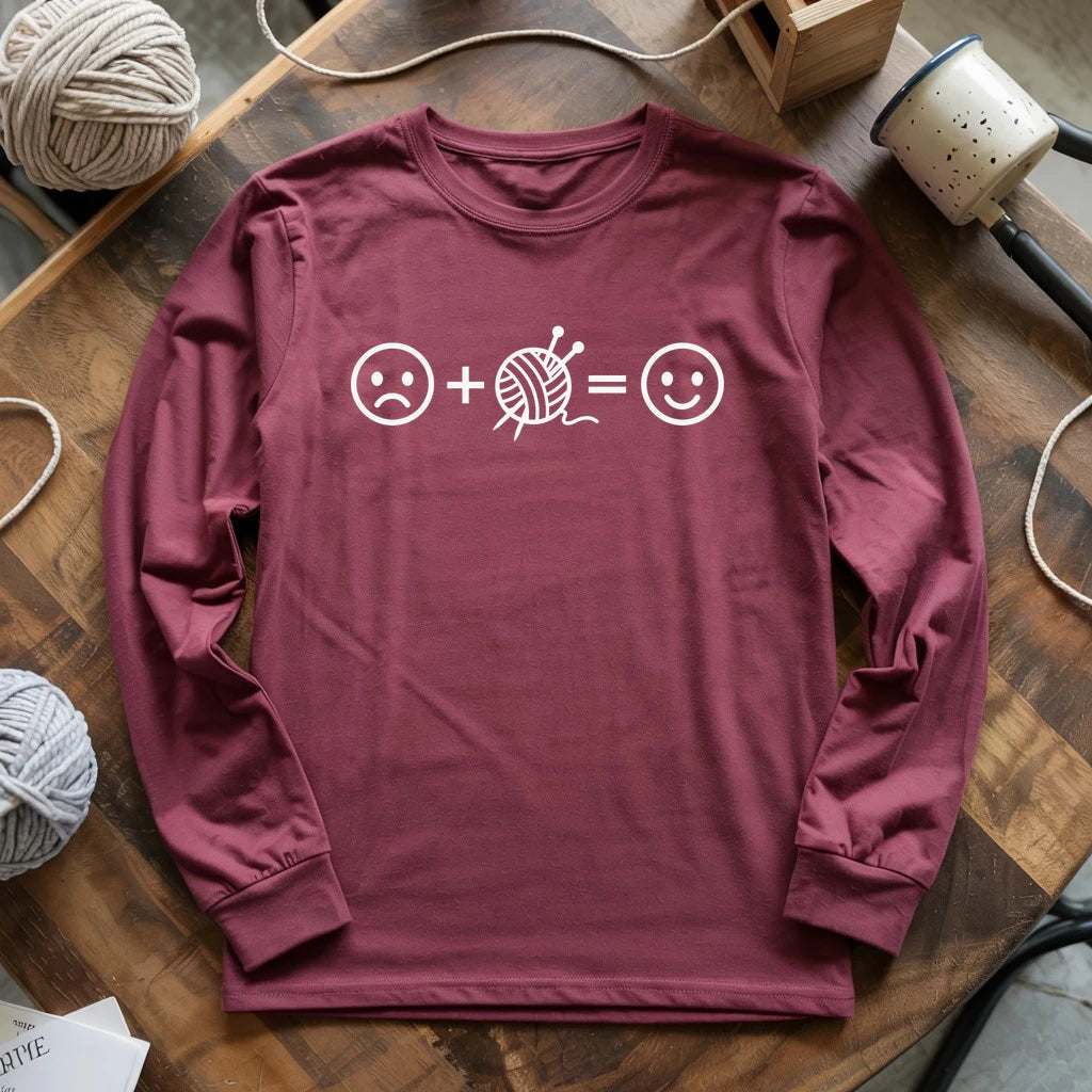 Knitting Happiness Equation Long Sleeve T-shirt