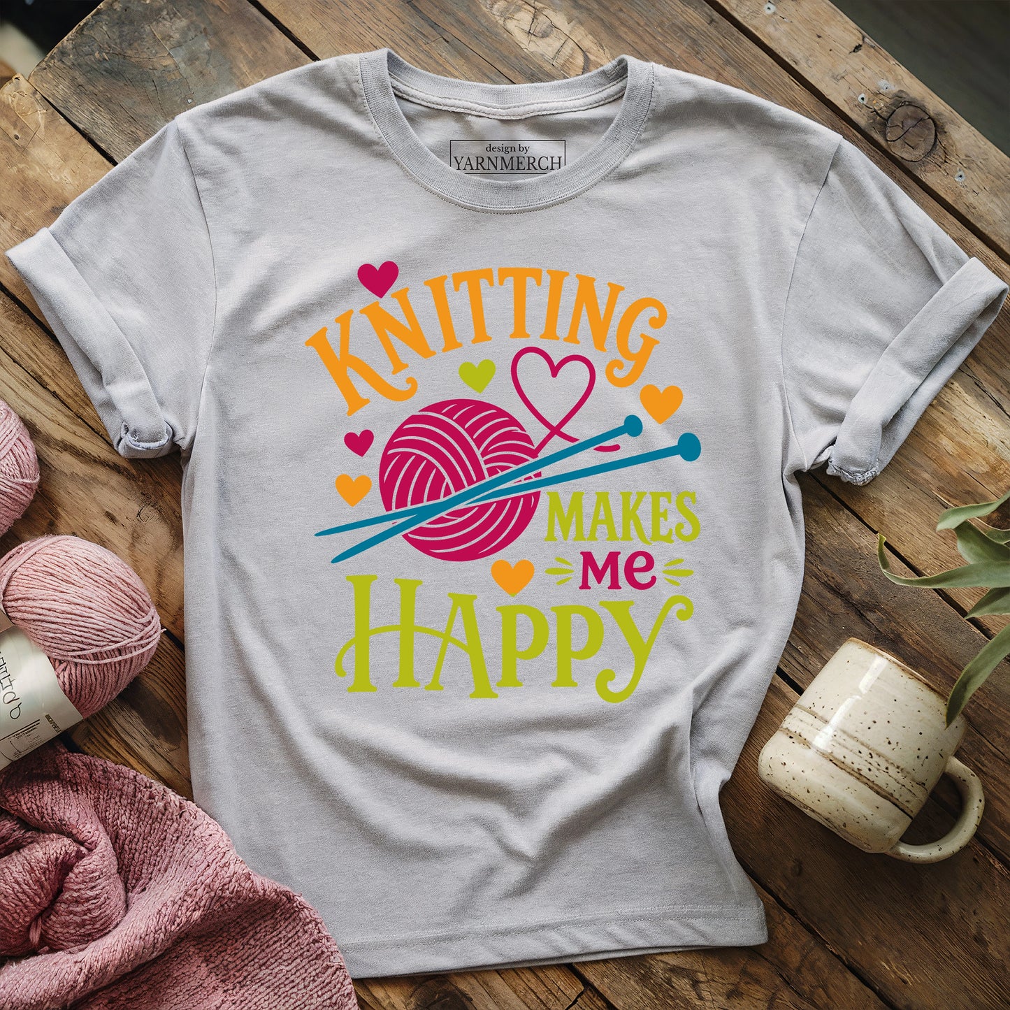 Knitting Makes Me Happy T-shirt