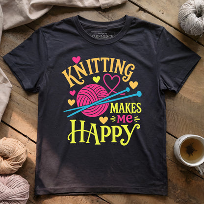 Knitting Makes Me Happy T-shirt