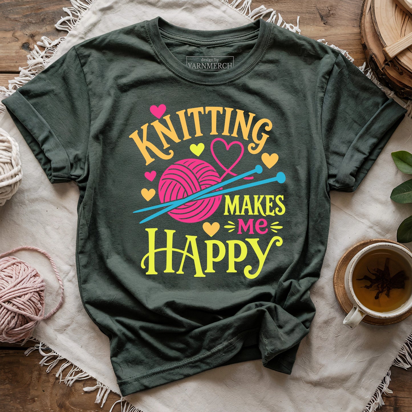 Knitting Makes Me Happy T-shirt