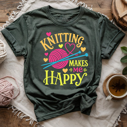 Knitting Makes Me Happy T-shirt
