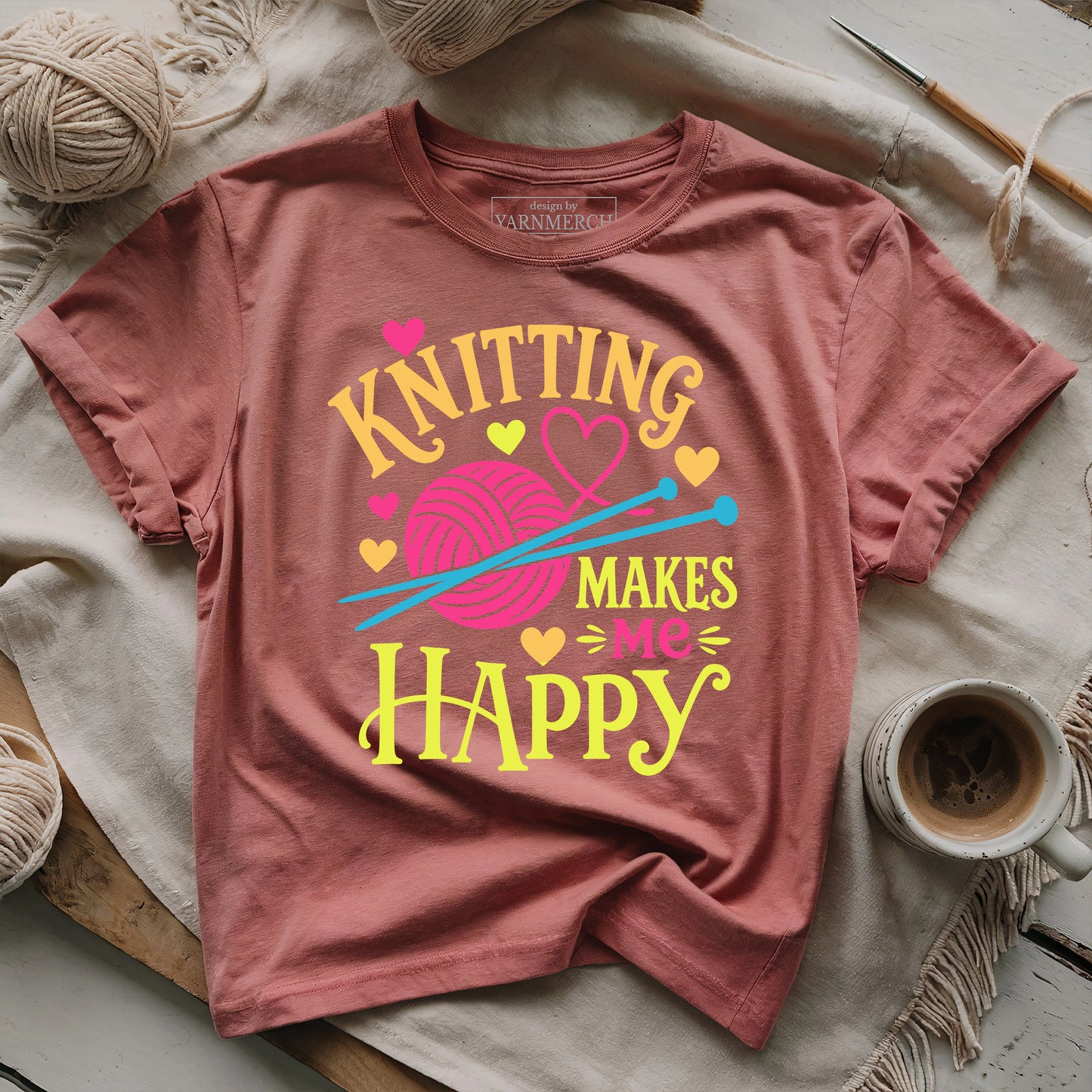 Knitting Makes Me Happy T-shirt