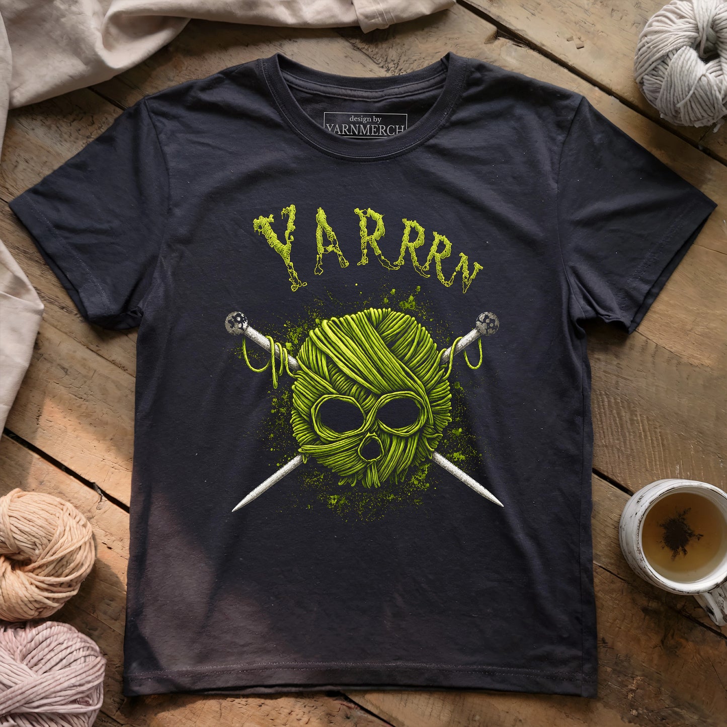 YARRRN Skull Knitting T-shirt