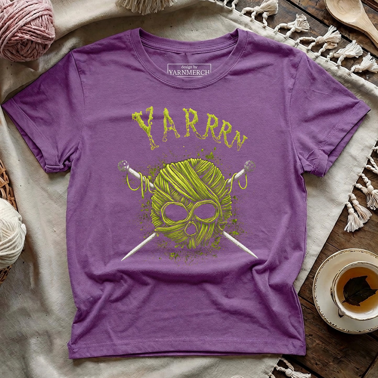 YARRRN Skull Knitting T-shirt