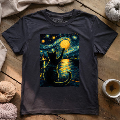 Starry Night Yarn Cat T-shirt