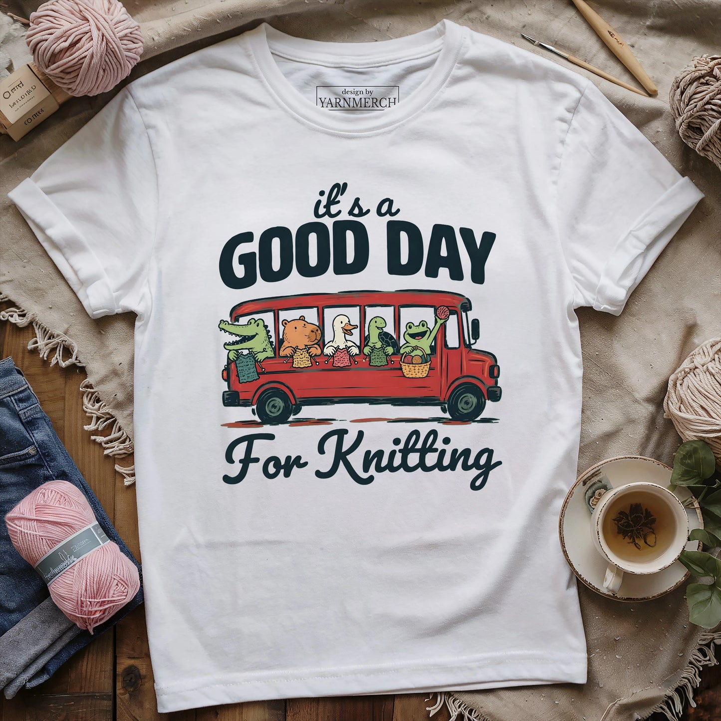 On Bus Knitting T-shirt