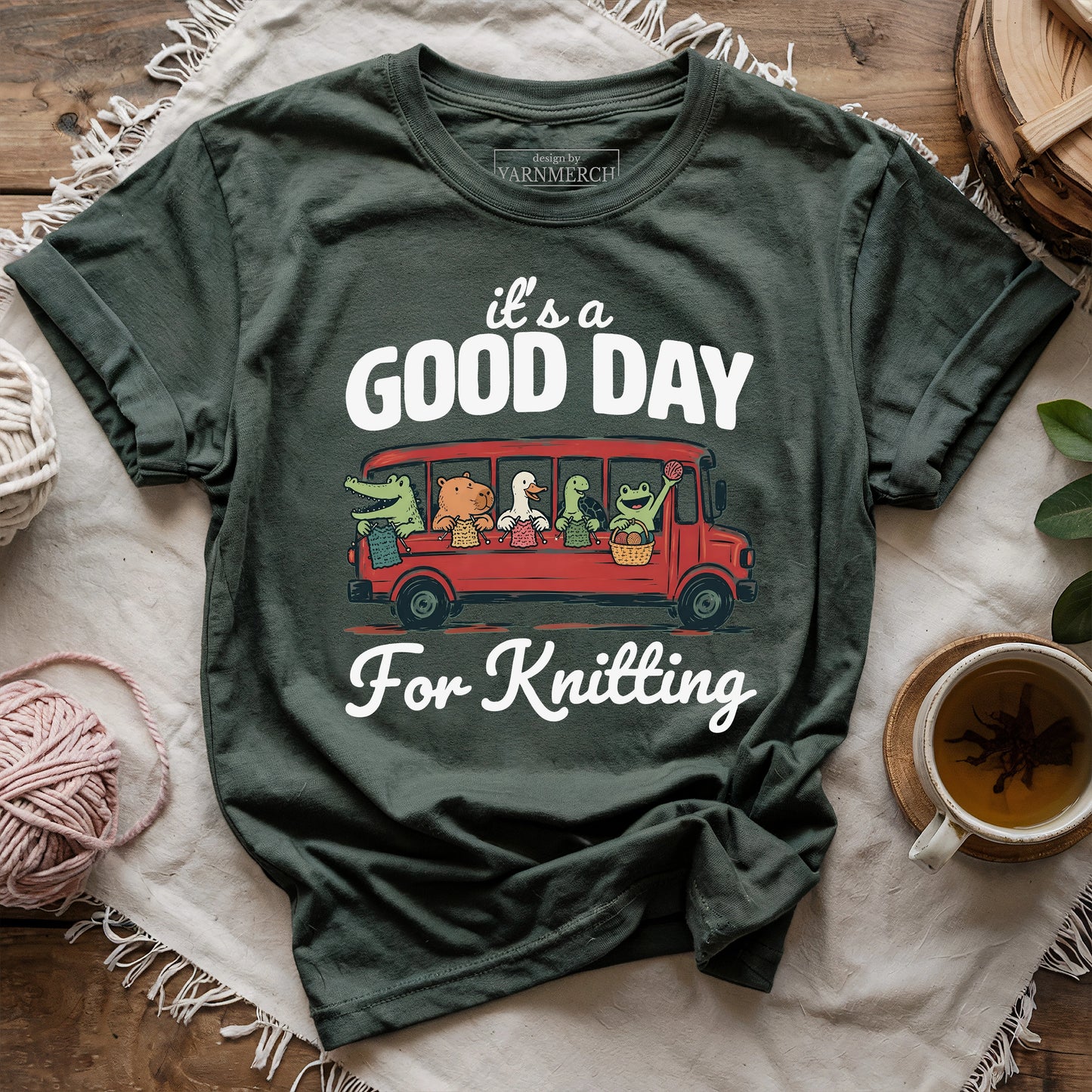 On Bus Knitting T-shirt