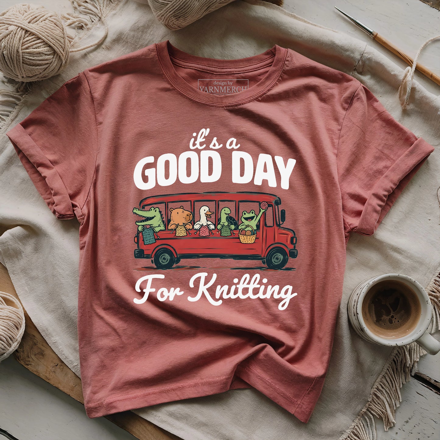 On Bus Knitting T-shirt