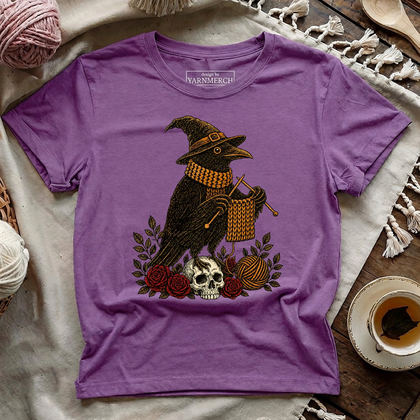 Knitting Raven T-shirt
