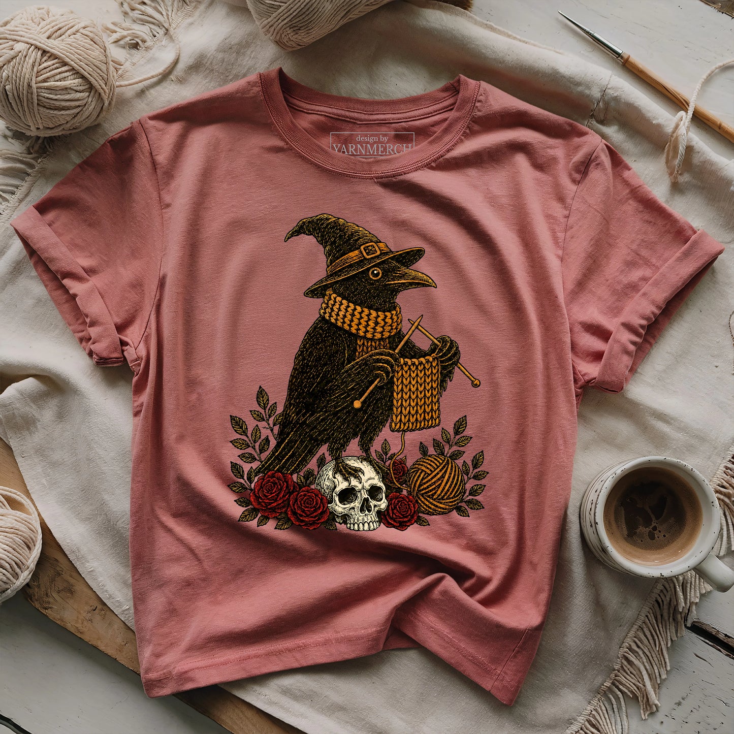 Knitting Raven T-shirt