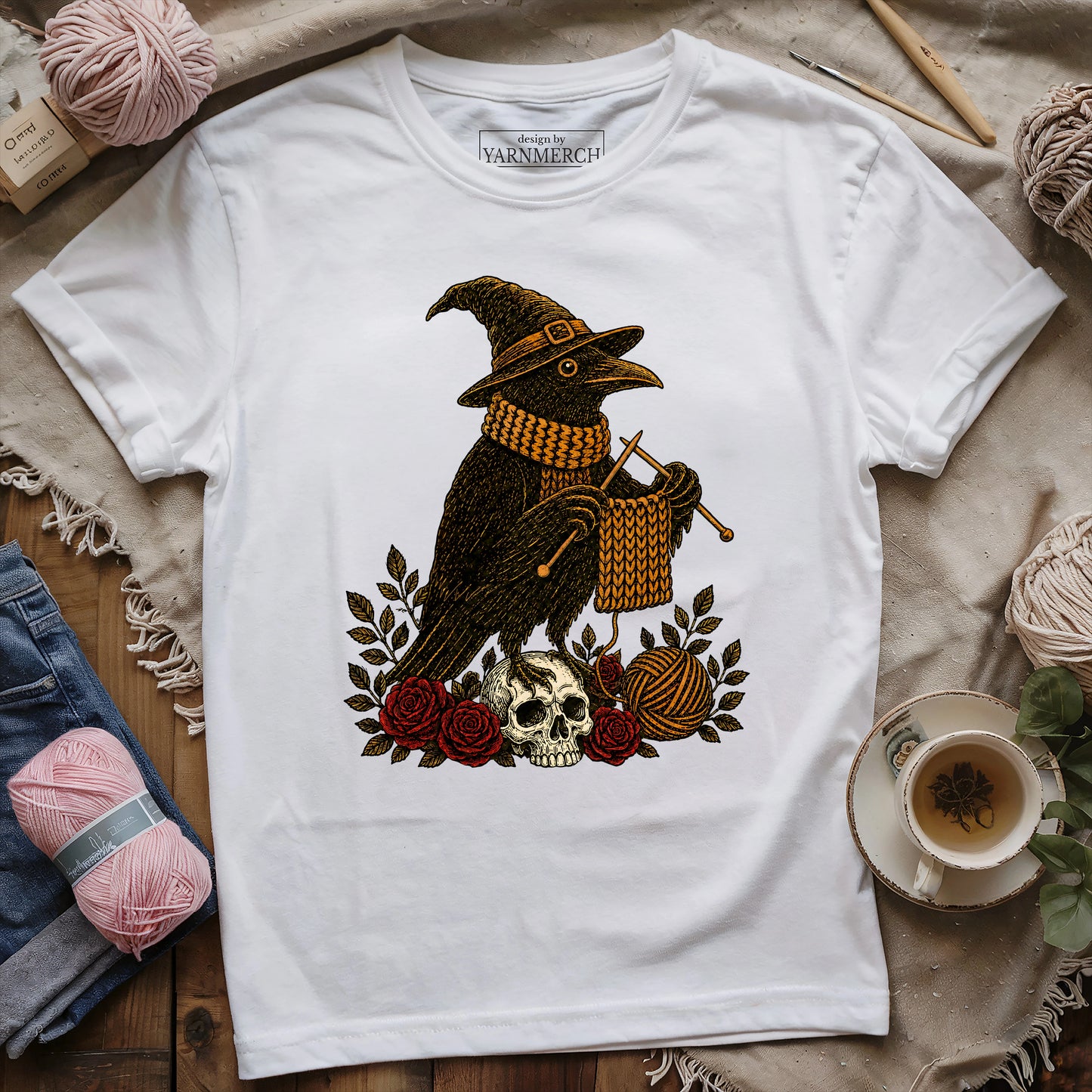 Knitting Raven T-shirt