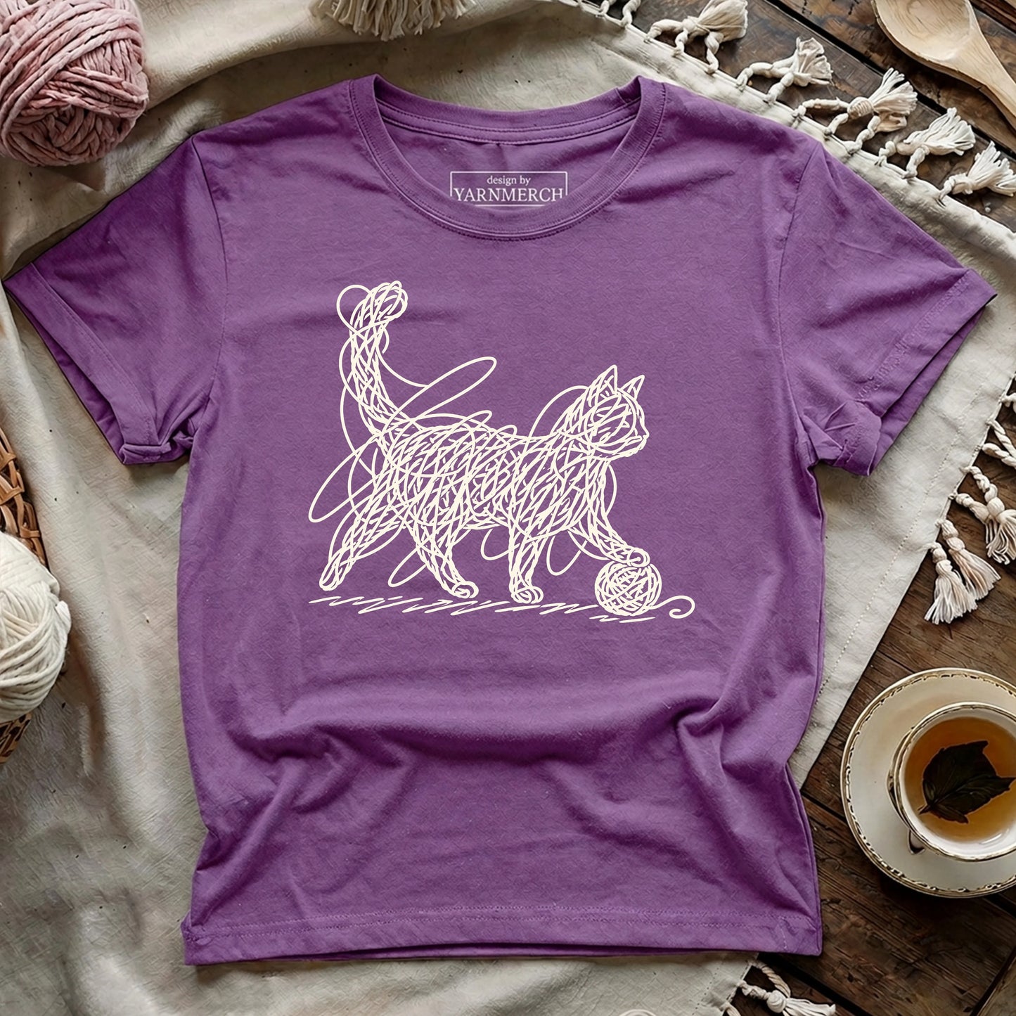 Tangled Yarn Cat T-shirt
