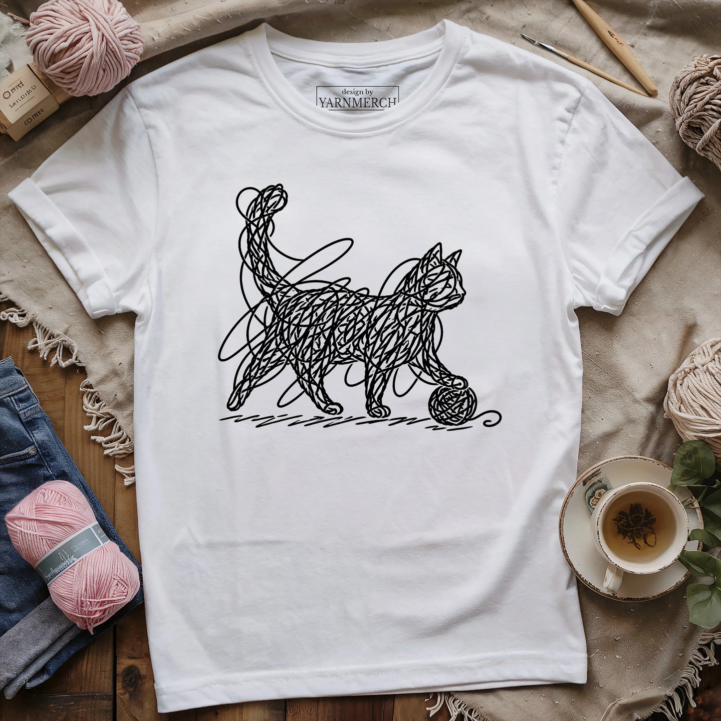 Tangled Yarn Cat T-shirt