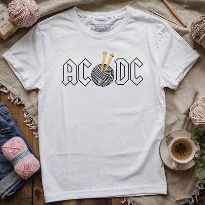 AC DC Knitting Rocks T-shirt
