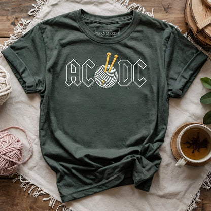 AC DC Knitting Rocks T-shirt