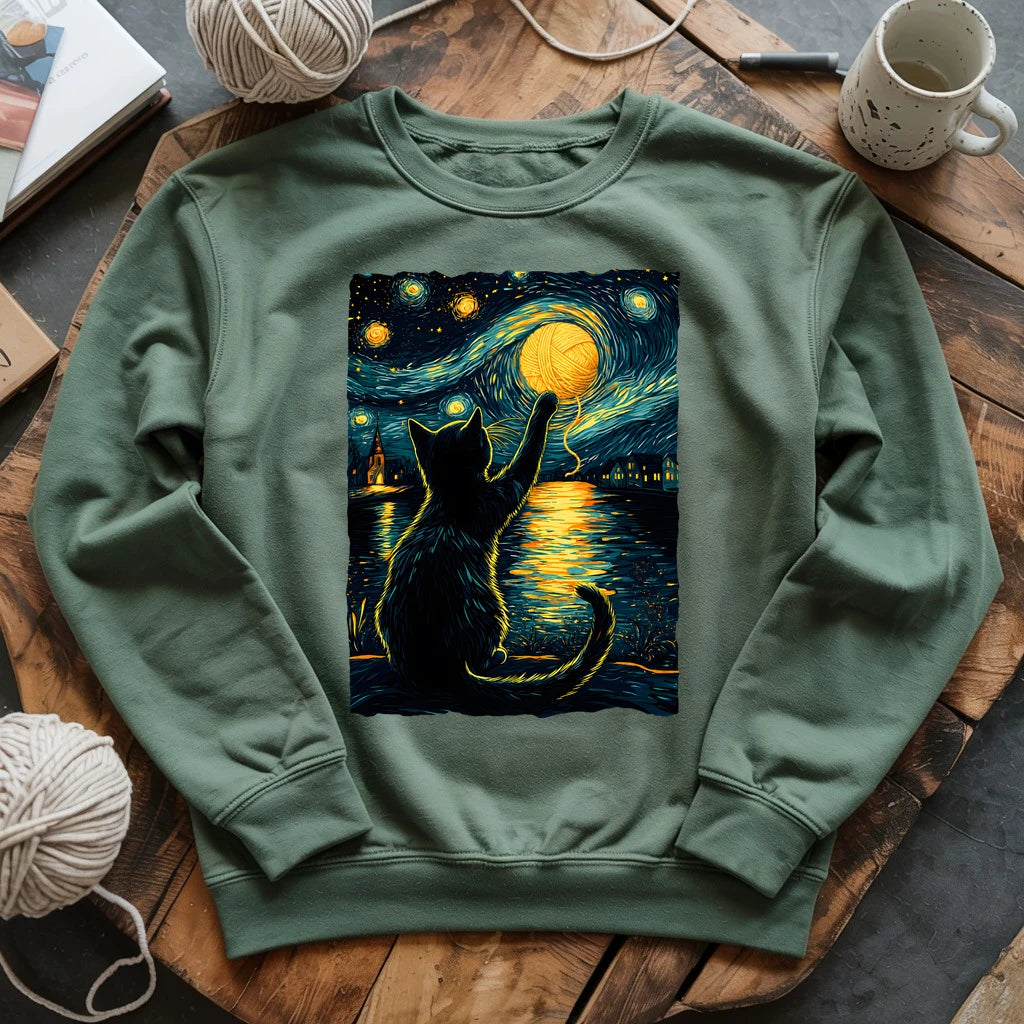 Starry Night Yarn Cat Sweatshirt