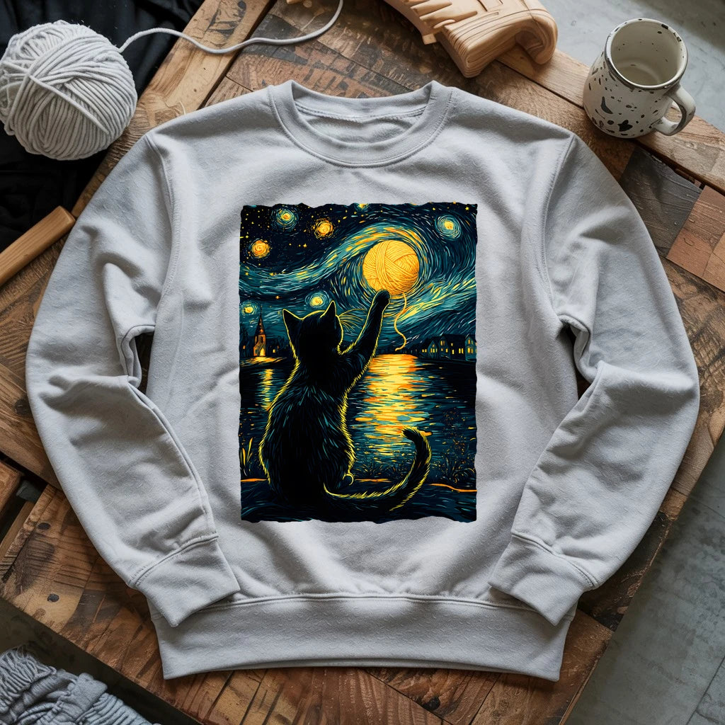 Starry Night Yarn Cat Sweatshirt