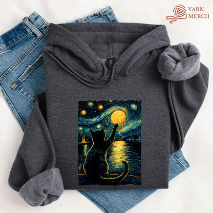 Starry Night Yarn Cat Hoodie