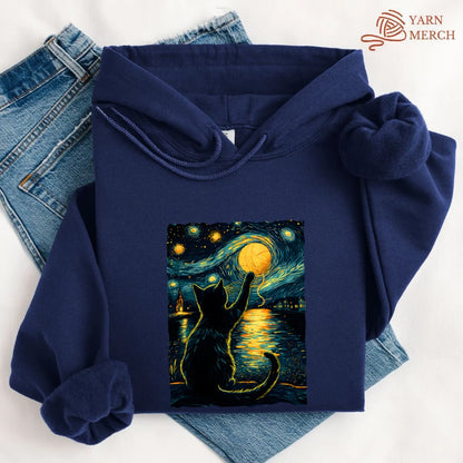 Starry Night Yarn Cat Hoodie