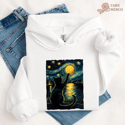 Starry Night Yarn Cat Hoodie