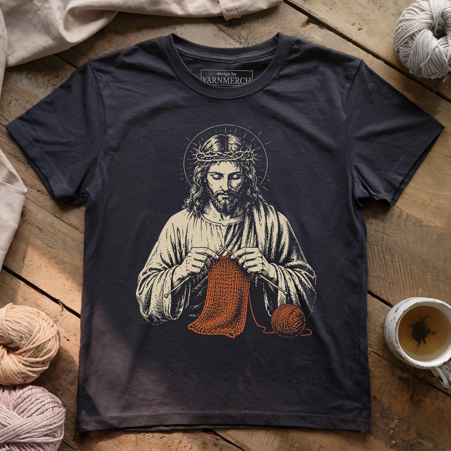Jesus Knitting T-shirt