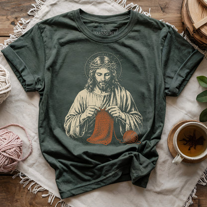 Jesus Knitting T-shirt