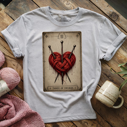 Three of Swords Knitting Tarot T-shirt