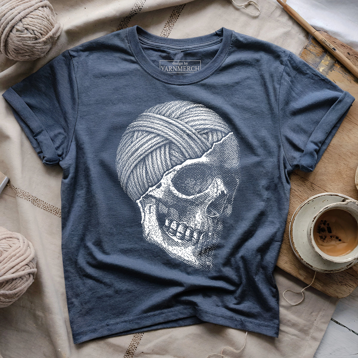 Yarn Skull Brain T-shirt