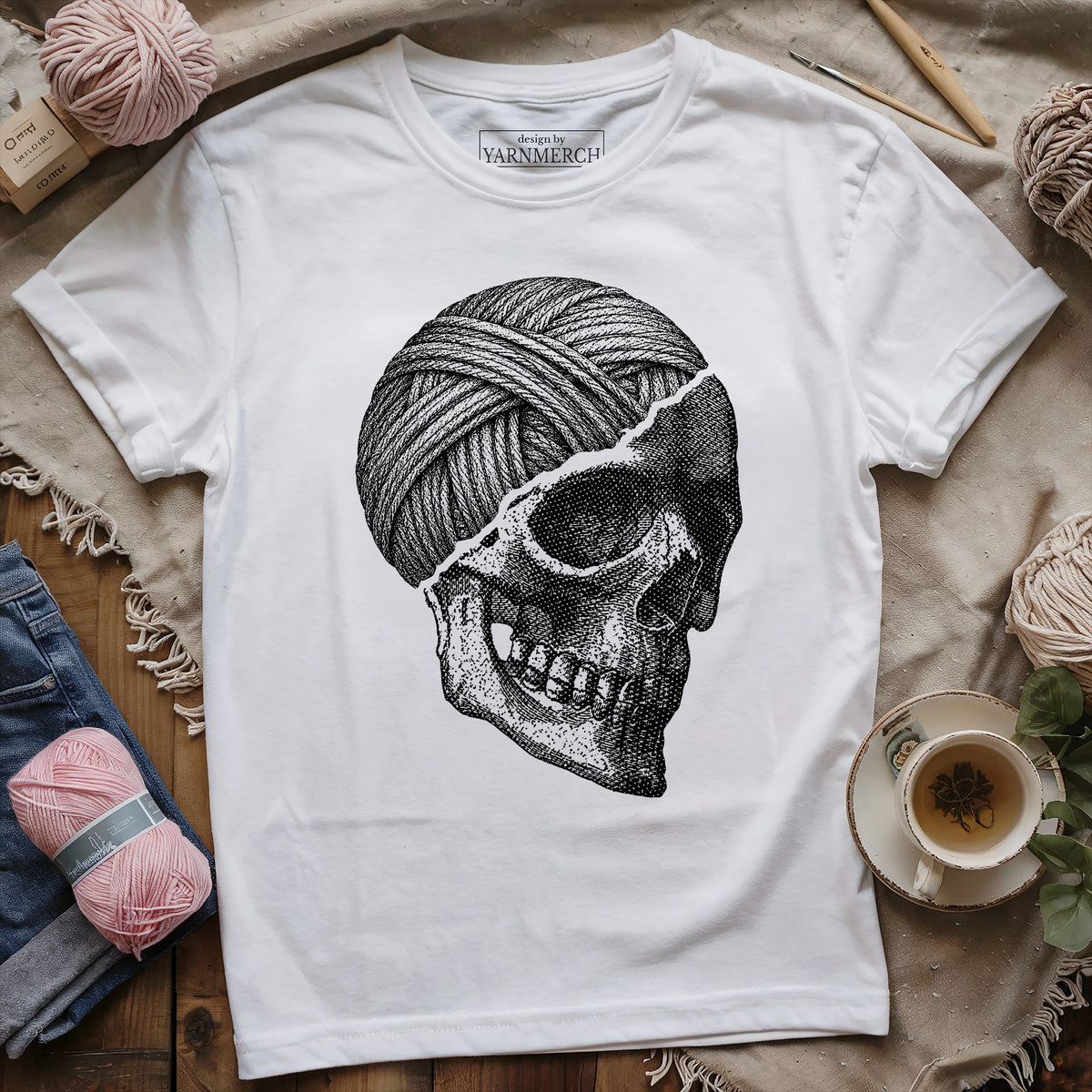 Yarn Skull Brain T-shirt