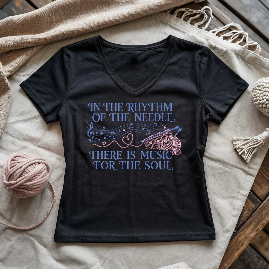 Rhythm of the Needles! Lady V-neck