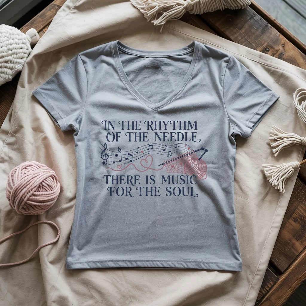 Rhythm of the Needles! Lady V-neck