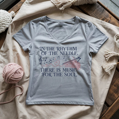 Rhythm of the Needles! Lady V-neck