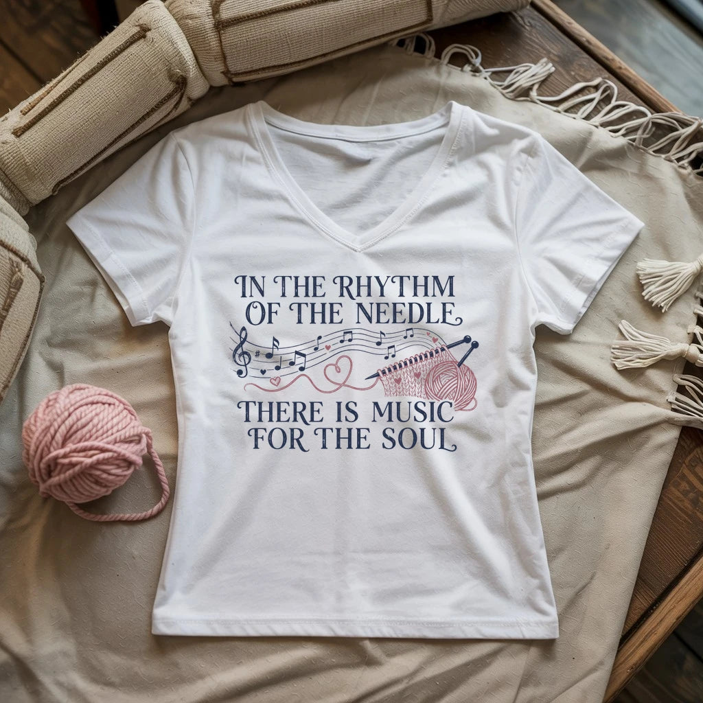 Rhythm of the Needles! Lady V-neck