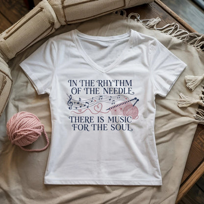 Rhythm of the Needles! Lady V-neck